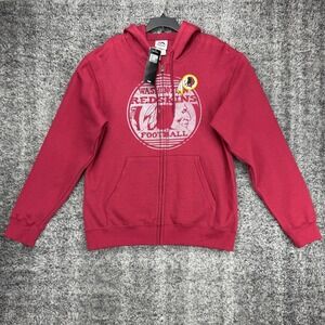 NEW Washington Redskins Men M NFL Majestic Football Zip Hoodie Cotton Sweatshirt